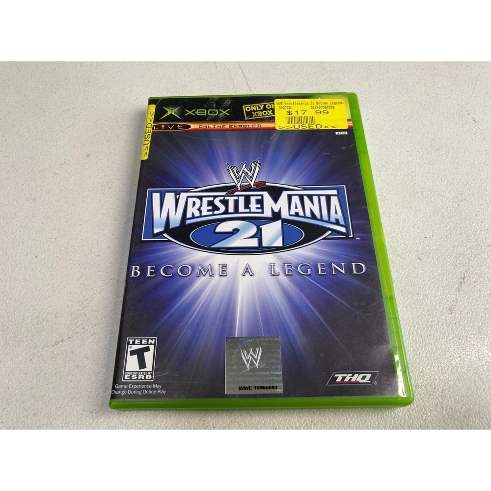 WWE WrestleMania 21 Microsoft Xbox 2005 Disc and Case Tested WWF Wrestling Cena